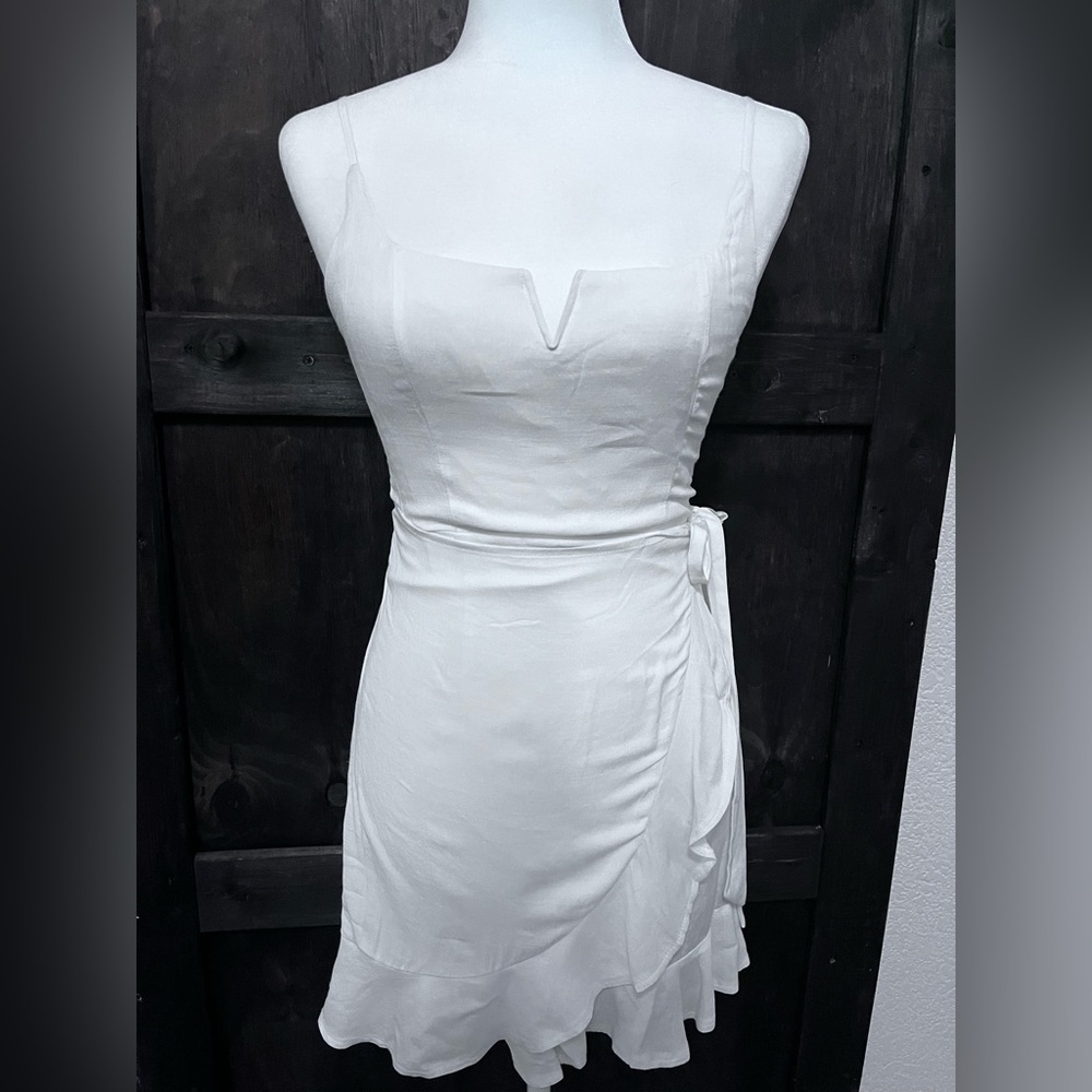 White Mini Wrap Dress